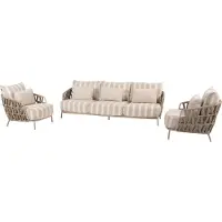 4 Seasons Outdoor Beverly stoel bank loungeset 3 delig latte