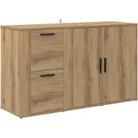 vidaXL Dressoir Artisan Eiken 100 x 33 x 59.5 cm Bewerkt hout