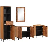 vidaXL Badkamer Sets 4 pcs Acacia Bruine Winish Massief Mango Hout