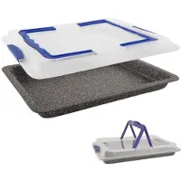 Orion GRANDE - Rechthoekige Bakvorm - Granieten Coating - Met Deksel - 43x29x7 cm