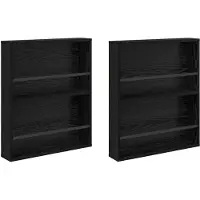 vidaXL Tijdschrift Rek 2 st Zwart Eiken 60 x 12 x 70 cm Bewerkt hout