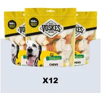 Voskes 12x Hondensnacks Blanke Kauwknopen Met Kip 10 stuks