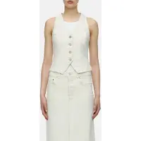 Closed Fitted Denim Waistcoat Shirts & Blouses Ivory Maat: XS | Gilets Outlet | Dames | Wit