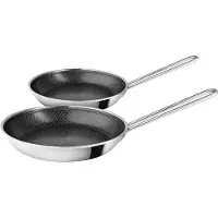 Eva Trio Multi Koekenpan Set 25 Cm + 28 Cm - Koekenpannen Aluminium Brushed Steel - 346601