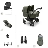 Bugaboo Donkey 5 Twin Kinderwagen - Midnight Black Bekleding | midnight black bekleding