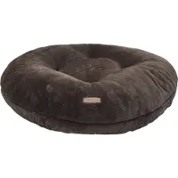 Animal Boulevard CHAMPS-ELYSEES Puff Kussen – Donut - Hondenmand – Kattenmand – Super Zacht Imitatiebont – Afneembare & Wasbare Hoes – Kleur: Donkerbruin – Maat L: ⌀100x21 cm
