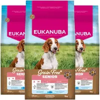 Eukanuba 3x Hondenvoer Droog Grain Free Small/medium Senior Oceaanvis 3 Kg