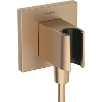 Hansgrohe FixFit Porter Square Douchekophouder met doucheslangaansluiting 1/2" Brushed Bronze