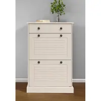 Notio Living Mille-Schoenenkist - 2 Kleppen 1 Lade - Wit Grenen