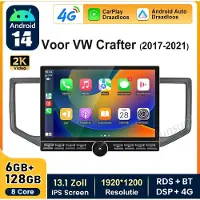 Junsun Autoradio Geschikt voor VW Crafter 2017-2024 | Android 15 | 8-Core | 6+128GB | CarPlay & Android Auto | 2K Scherm | GPS Navigatie | BT 5.0 | 4G | RDS FM | Stuurwielbediening