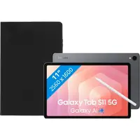 Samsung Galaxy Tab S11 11 inch 128GB Wifi en 5G Grijs Enterprise Edition + Book Case Zwart