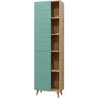 Vicco Rudi Badkamerkast – 56 x 193 cm met deuren en open vakken Mintgroen