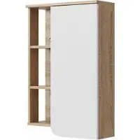 Vicco Karen Badkamerkast – 50 x 75 cm met deur en open vakken Sonoma/Wit