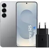 Samsung Galaxy S25 128GB Zilver 5G + Oplader 25 Watt Zwart