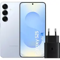 Samsung Galaxy S25 256GB Lichtblauw 5G + Oplader 25 Watt Zwart
