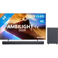 Philips Ambilight 48'' OLED760 4K (2025) + JBL Bar 2.1 Deep Bass M2 Noir
