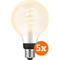 Philips Hue Filamentlamp White Ambiance Globe E27 5-pack