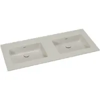 Storke Diva dubbele wastafel mat zijdegrijze top solid 120 x 52 cm