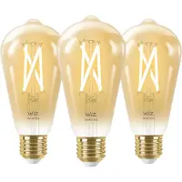 WiZ Connected WiZ Smart Filament lamp Edison 3-pack - Warm tot Koelwit Licht - E27