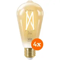 WiZ Connected WiZ Smart Filament lamp Edison 4-pack - Warm tot Koelwit Licht - E27