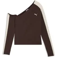 Puma Shirt 'T7' chocoladebruin / wit