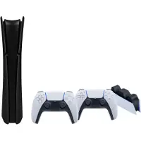Sony PS5 Slim Digital Edition + Covers Zwart + Extra Controller Wit + Oplaadstation