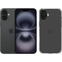 Apple iPhone 16 Plus 128GB Zwart + BlueBuilt Protective Back Cover Transparant