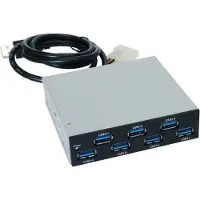EXSYS EX-1167, Interne USB 3.0 HUB (USB-A, 7 Havens), Docking station + USB-hub, Zwart