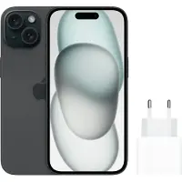 Apple iPhone 15 256GB Zwart + Snellader