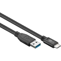 Goobay USB 3.2 GEN 1 (USB3.0) Aansluitkabel - USB-C naar USB-A - 5Gbit/s - USB adapter - OTG kabel - USB-C naar USB-A aansluitkabel- 3m - 5Gbit/s - GEN 1 - zwart
