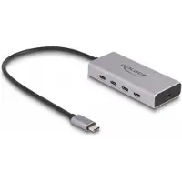 DeLOCK - USB-hub - 10 Gbps, Power Delivery 85 Watt, met 30 cm verbindingskabel - 5 x USB-C - voor desktopgebruik