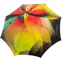 Doppler Paraplu 'Elegance AC Boheme' geel / jade groen / rood / zwart