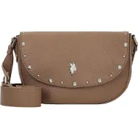 U.S. POLO ASSN. Schoudertas 'Upton' bruin / zilver