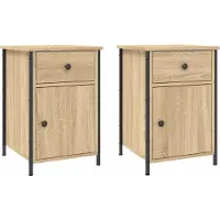 vidaXL Nachtkastjes 2 st 40x42x60 cm bewerkt hout sonoma eikenkleurig