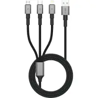 TechProtection Tech Protection UltraBoost USB-A Naar Micro USB, Lightning En USB-C Kabel