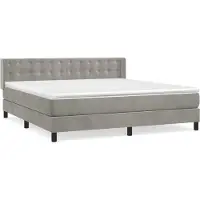 Syfax Boxspring met matras fluweel lichtgrijs 180x200 cm