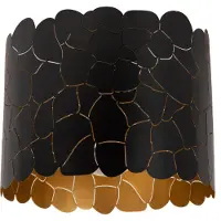 Lucide Plafondlamp Almelo zwart met gouden binnenkant Ø 25,5cm