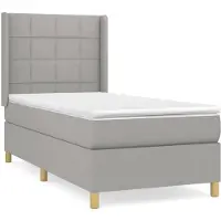 Syfax Boxspring met matras stof lichtgrijs 90x200 cm