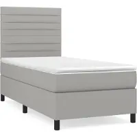 Syfax Boxspring met matras stof lichtgrijs 90x200 cm