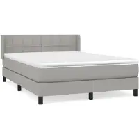 Syfax Boxspring met matras stof lichtgrijs 140x200 cm