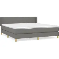 Syfax Boxspring met matras stof donkergrijs 180x200 cm
