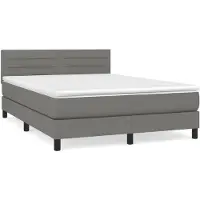 Syfax Boxspring met matras stof donkergrijs 140x190 cm