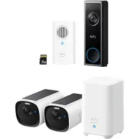 Eufy cam E40 With Hb2 + Doorbell C31 Sd Card And Chime Slimme Buitencamera Wit