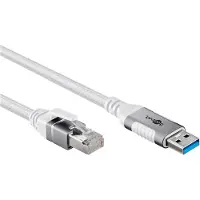 Goobay USB-A naar RJ45 LAN kabel | USB3.0 | CAT6 | wit | 2 meter