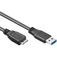Goobay USB A naar Micro USB kabel | 3 meter | USB 3.0 (100% koper, Zwart)