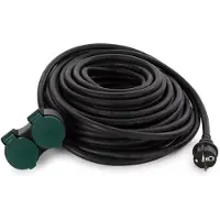 Perel Verlengsnoer buiten en tuin - dubbel stopcontact - ip44 - 20 meter