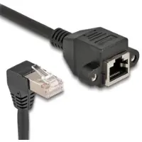 DeLOCK SFTP CAT6a netwerk verlengkabel | haaks | inbouwconnector | LSZH | zwart | 5 meter