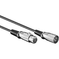 HQ Power HQ-Power XLR-kabel - 3P XLR mannelijk naar 3P XLR vrouwelijk - 3 m - zwart