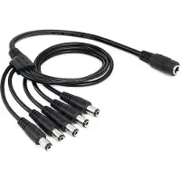 DeLOCK DC plug (v) - 5x DC plug (m) splitter - 5,5mm x 2,1mm - max. 24V/5A / zwart - 0,50 meter