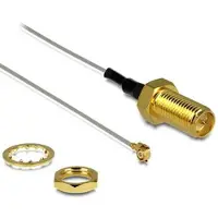 DeLOCK MHF II (v) - RP-SMA (v) kabel - Micro Coax (0,81 mm) - 50 Ohm / grijs - 0,20 meter